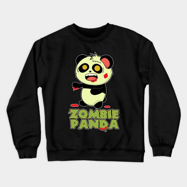 Panda zombie Crewneck Sweatshirt by World Famous Pandas